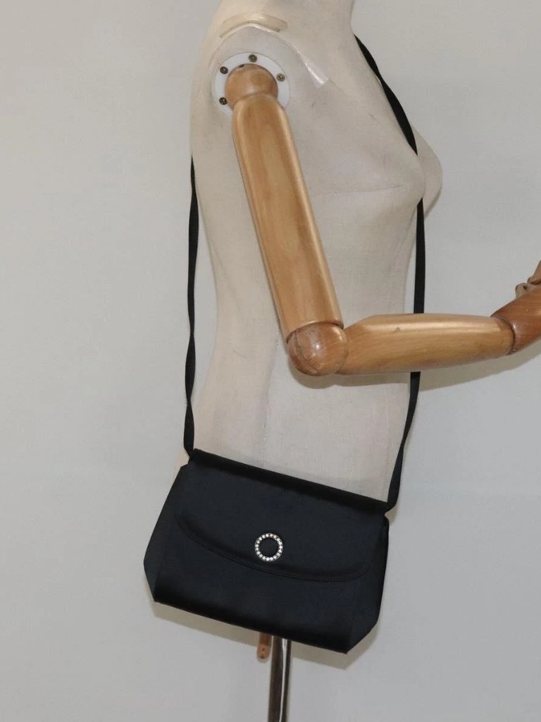 Salvatore Ferragamo Shoulder Bag Satin Black